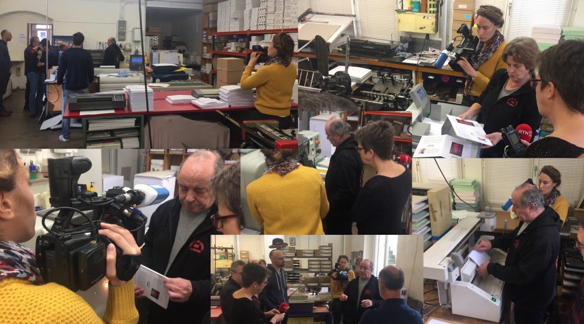 point-presse à l'imprimerie